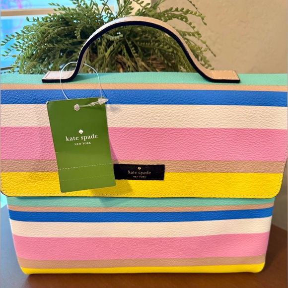 Kate Spade Multicolor Striped Travel Bag- NWT - Picture 1 of 9